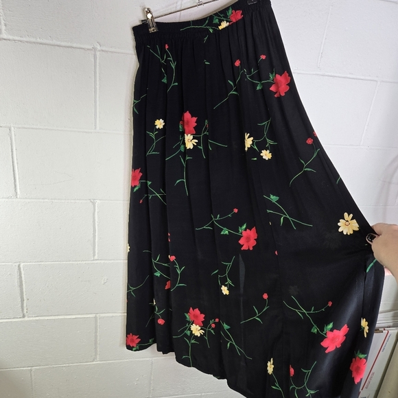 Vtg 90s The Limited Floral Cottagecore Long Button Down Skirt - Picture 4 of 6